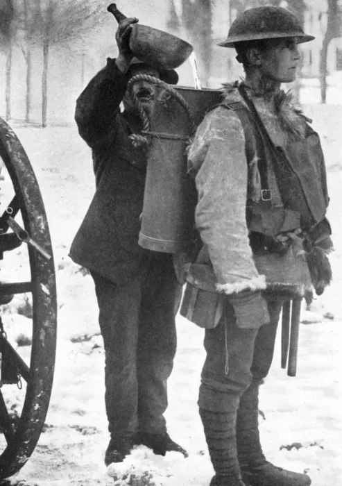 Framed Print : The hot soup man at the front, First World War, 1916, (c1920) Framed Print : The hot soup man at the front, First World War, 1916, (c1920)