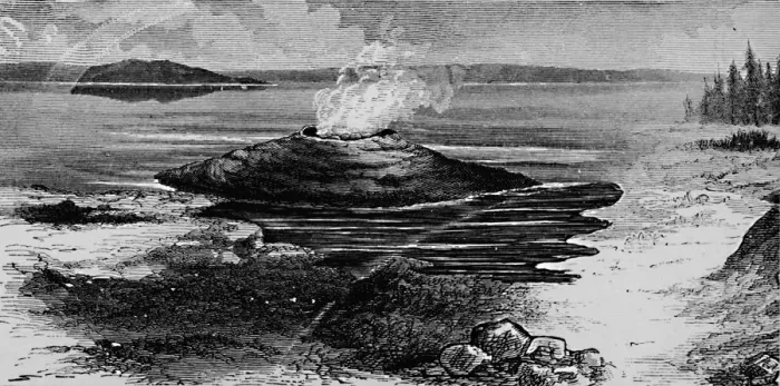 Framed Print : Hot Spring Cone, 1872, (1883) Framed Print : Hot Spring Cone, 1872, (1883)