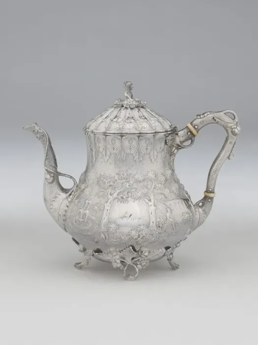 Framed Print : Hot Water Pot, 1850. Creator: Gorham & Thurber Framed Print : Hot Water Pot, 1850. Creator: Gorham & Thurber