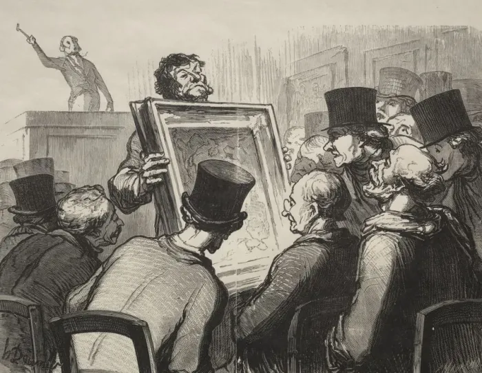 Framed Print : Hotel Bouillon: Picture Enthusiasts. Creator: Honore Daumier (French, 1808-1879) Framed Print : Hotel Bouillon: Picture Enthusiasts. Creator: Honore Daumier (French, 1808-1879)