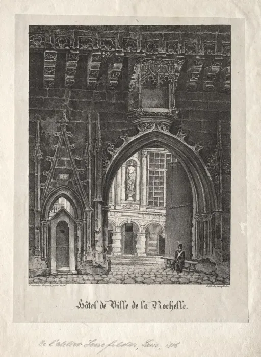 Framed Print : Hotel da Ville de la Rochelle, France. Creator: Alois Senefelder (German, 1771-1834) Framed Print : Hotel da Ville de la Rochelle, France. Creator: Alois Senefelder (German, 1771-1834)