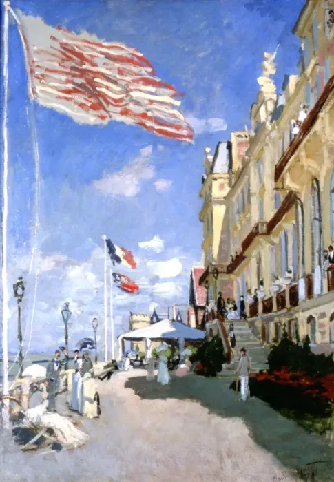 Framed Print : Hotel des Roches Noires, Trouville, 1870. Artist: Claude Monet Framed Print : Hotel des Roches Noires, Trouville, 1870. Artist: Claude Monet