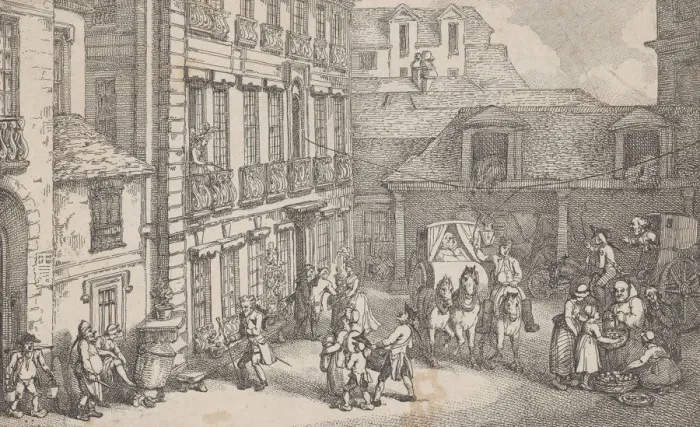 Framed Print : Hotel d'Hambourgh, Quartiere St. Germain a Paris, 1789. 1789. Creator: Thomas Rowlandson Framed Print : Hotel d'Hambourgh, Quartiere St. Germain a Paris, 1789. 1789. Creator: Thomas Rowlandson