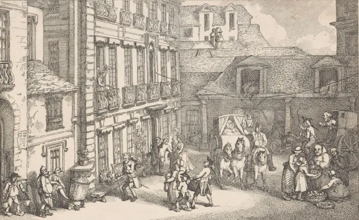 Framed Print : Hotel d'Hambourgh, Quartiere St. Germain a Paris, 1789. 1789. Creator: Thomas Rowlandson Framed Print : Hotel d'Hambourgh, Quartiere St. Germain a Paris, 1789. 1789. Creator: Thomas Rowlandson
