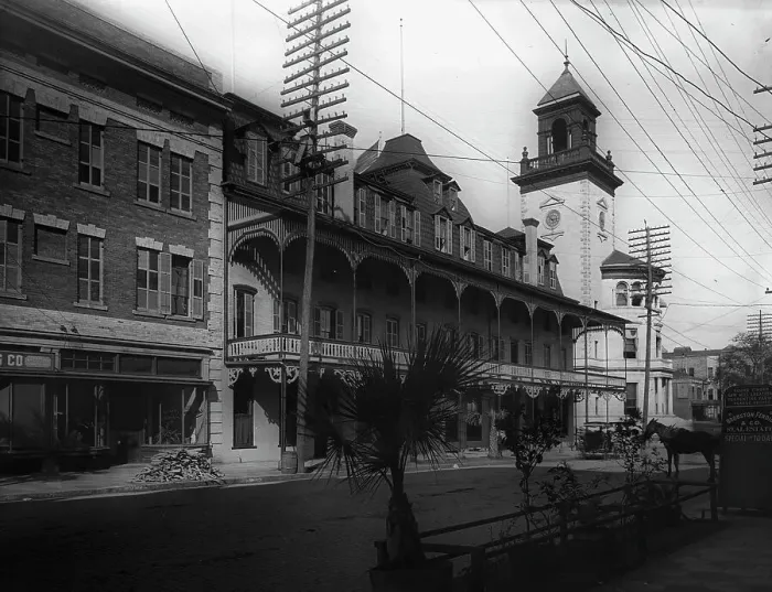 Framed Print : Hotel Duval and Post Office, Jacksonville, Fla. c1904. Creator: Unknown Framed Print : Hotel Duval and Post Office, Jacksonville, Fla. c1904. Creator: Unknown