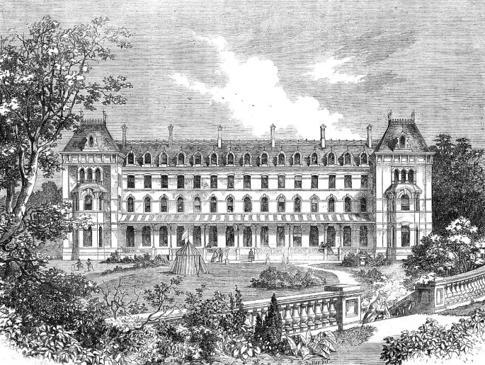 Framed Print : Hotel and Hydropathic Establishment about to be erected at Upper Norwood, 1862. Creator: Unknown Framed Print : Hotel and Hydropathic Establishment about to be erected at Upper Norwood, 1862. Creator: Unknown