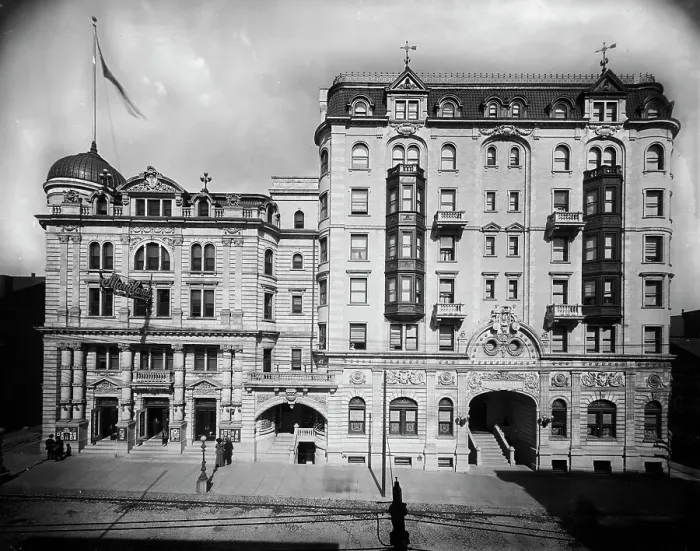 Framed Print : Hotel Kernan & Maryland Theatre, Baltimore, Md. c1906. Creator: Unknown. Hotel Kernan & Maryland Theatre, Baltimore, Md. c1906. Creator: Unknown Framed Print : Hotel Kernan & Maryland Theatre, Baltimore, Md. c1906. Creator: Unknown. Hotel Kernan & Maryland Theatre, Baltimore, Md. c1906. Creator: Unknown