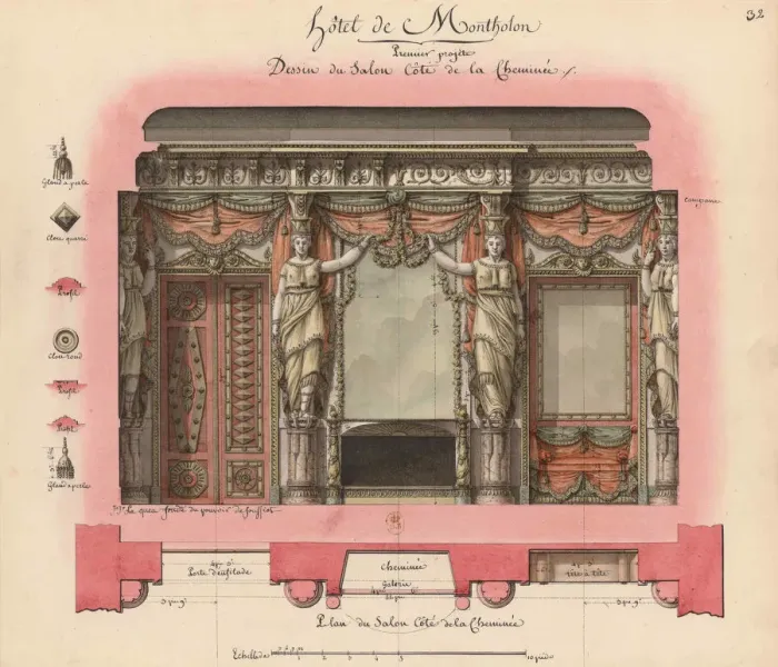 Framed Print : Hotel Montholon. Projet de salon, 1786. Creator: Lequeu, Jean-Jacques (1757-1826) Framed Print : Hotel Montholon. Projet de salon, 1786. Creator: Lequeu, Jean-Jacques (1757-1826)