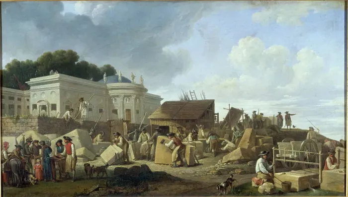Framed Print : Hotel de Salm under construction, around 1786, between 1781 and 1791. Creator: Unknown Framed Print : Hotel de Salm under construction, around 1786, between 1781 and 1791. Creator: Unknown