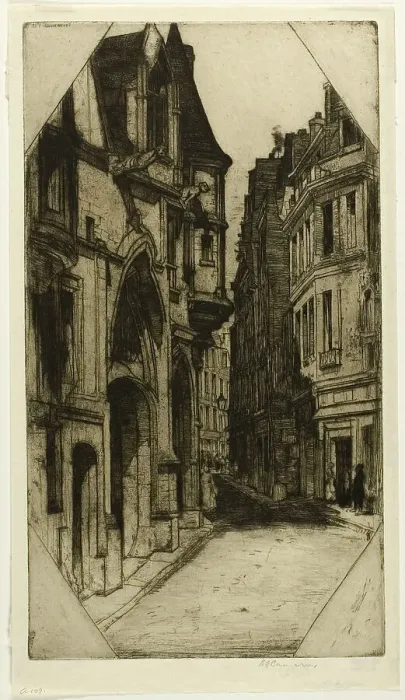 Framed Print : Hôtel de Sens, plate three from the Paris Set, 1904. Creator: David Young Cameron Framed Print : Hôtel de Sens, plate three from the Paris Set, 1904. Creator: David Young Cameron