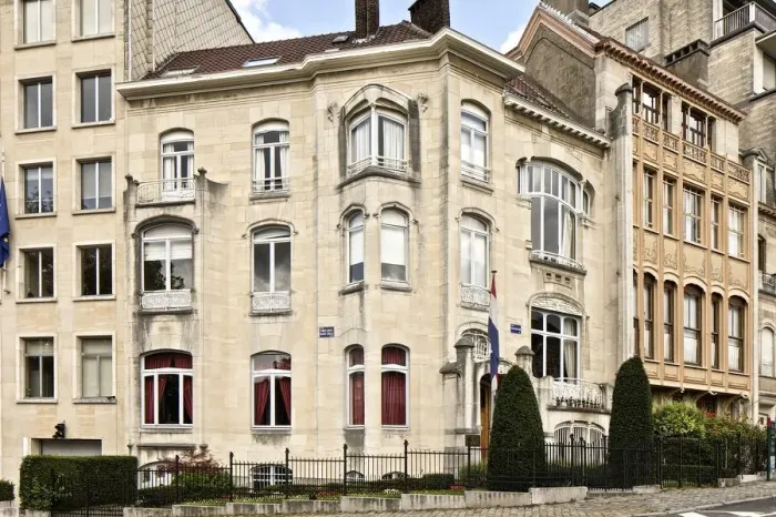 Framed Print : Hotel van Eetvelde, 2 Av. Palmerston, Brussels, Belgium, (1898), c2014-2017. Artist Framed Print : Hotel van Eetvelde, 2 Av. Palmerston, Brussels, Belgium, (1898), c2014-2017. Artist