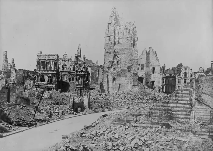 Framed Print : Hotel de Ville, Arras, 26 May 1917. Creator: Bain News Service Framed Print : Hotel de Ville, Arras, 26 May 1917. Creator: Bain News Service
