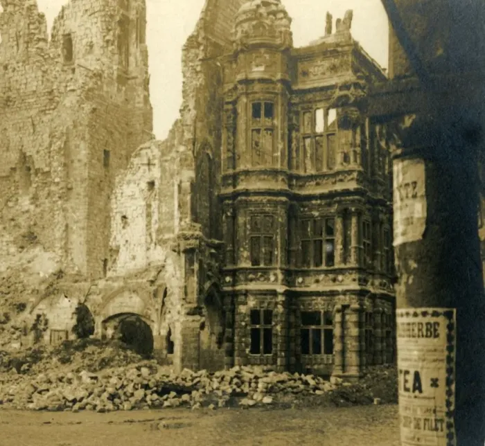 Framed Print : Hotel de Ville, Arras, northern France, c1914-c1918 Framed Print : Hotel de Ville, Arras, northern France, c1914-c1918