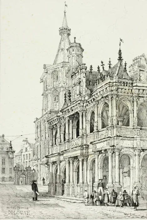 Framed Print : Hotel de Ville, Cologne, 1833. Creator: Samuel Prout Framed Print : Hotel de Ville, Cologne, 1833. Creator: Samuel Prout