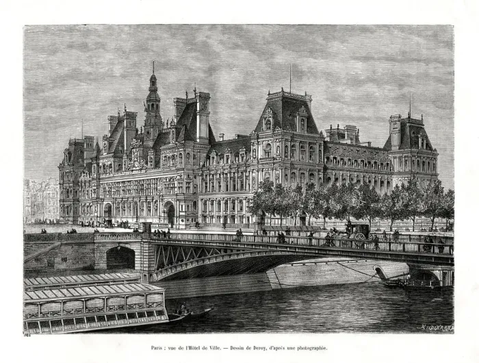 Framed Print : Hotel de Ville, Paris, France, 1886. Artist: Hildibrand Framed Print : Hotel de Ville, Paris, France, 1886. Artist: Hildibrand