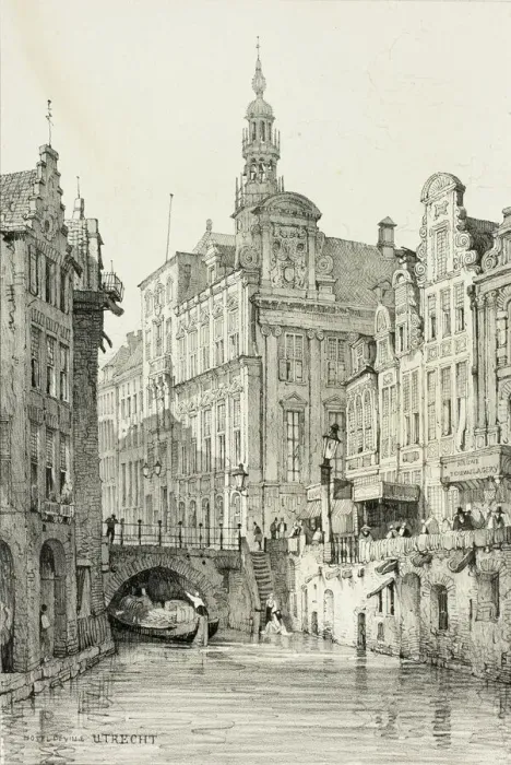 Framed Print : Hotel de Ville, Utrecht, 1833. Creator: Samuel Prout Framed Print : Hotel de Ville, Utrecht, 1833. Creator: Samuel Prout