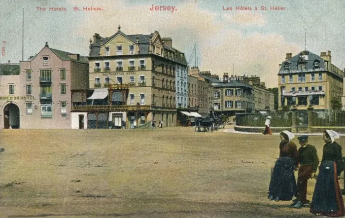 Framed Print : Hotels in St Helier, Jersey, c1907 Framed Print : Hotels in St Helier, Jersey, c1907
