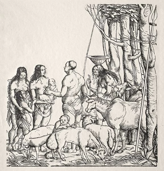 Hottentots with herd. Creator: Hans Burgkmair (German, 1473-1531)