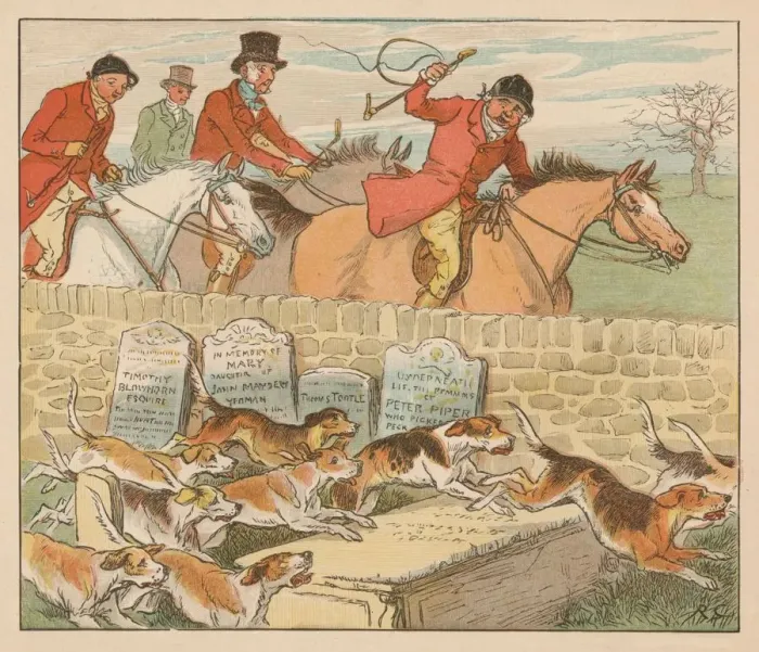 Framed Print : As the hounds come into view, c1883. Creator: Randolph Caldecott Framed Print : As the hounds come into view, c1883. Creator: Randolph Caldecott