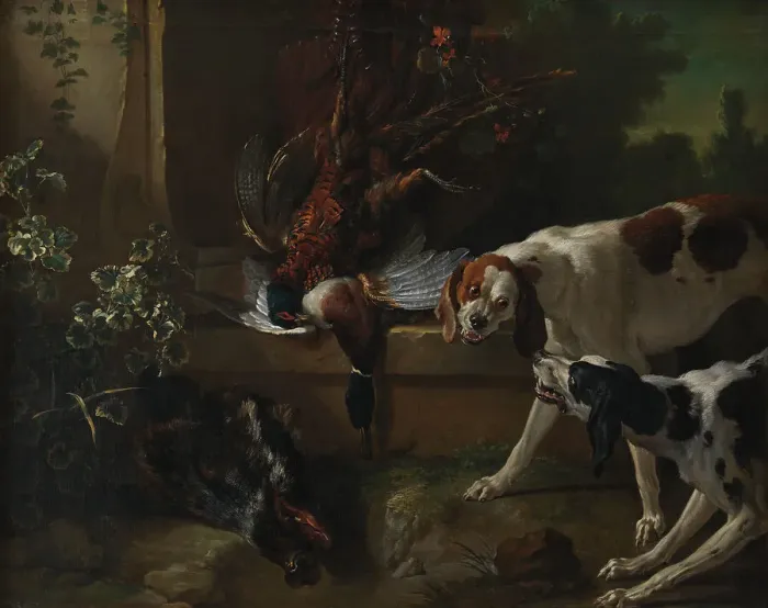 Framed Print : Hounds with Wild-Fowl and Game, 1726. Creator: Jean-Baptiste Oudry Framed Print : Hounds with Wild-Fowl and Game, 1726. Creator: Jean-Baptiste Oudry