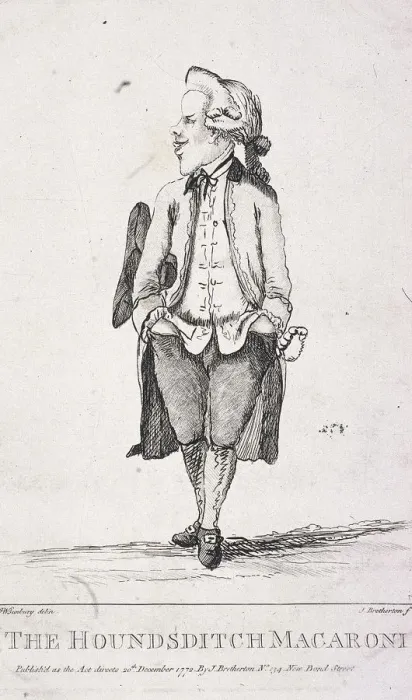 Framed Print : The Houndsditch Macaroni, 1772. Artist: James Bretherton Framed Print : The Houndsditch Macaroni, 1772. Artist: James Bretherton