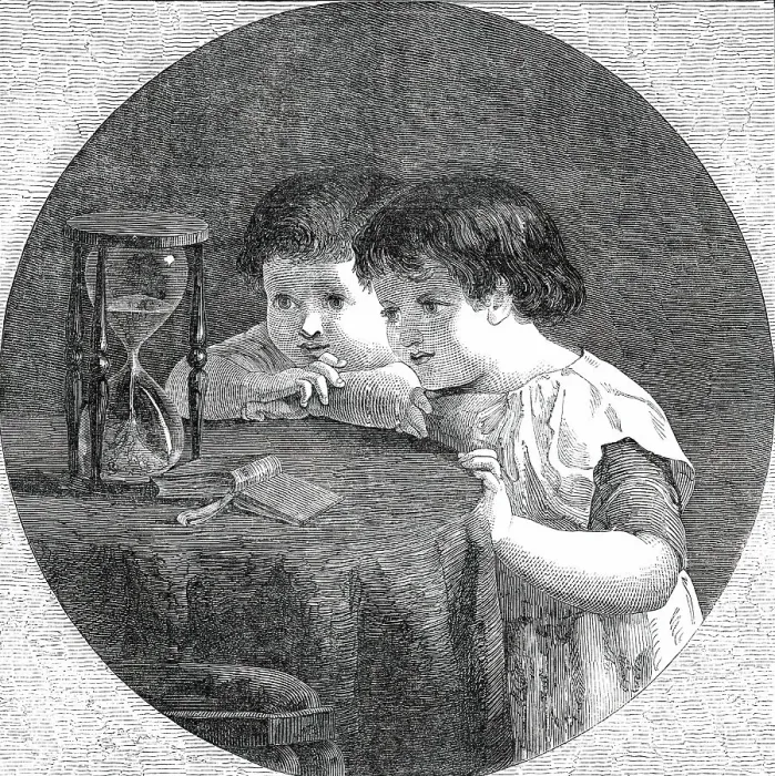 Framed Print : The Hour-Glass - painted by H. Le Jeune, 1850. Creator: Unknown Framed Print : The Hour-Glass - painted by H. Le Jeune, 1850. Creator: Unknown