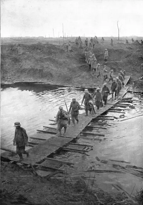 Framed Print : Four Hours After The Attack; At 9 a.m. on July 31, 1917, the first German prisoners... 1917. Creator: Unknown Framed Print : Four Hours After The Attack; At 9 a.m. on July 31, 1917, the first German prisoners... 1917. Creator: Unknown