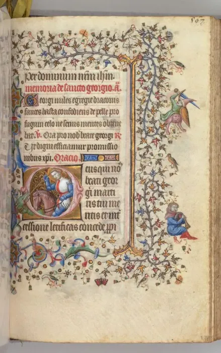 Framed Print : Hours of Charles the Noble, King of Navarre (1361-1425), fol. 278r, St. George, c Framed Print : Hours of Charles the Noble, King of Navarre (1361-1425), fol. 278r, St. George, c
