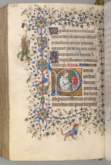 Framed Print : Hours of Charles the Noble, King of Navarre (1361-1425), fol. 288v, St. Hervard (?), c Framed Print : Hours of Charles the Noble, King of Navarre (1361-1425), fol. 288v, St. Hervard (?), c