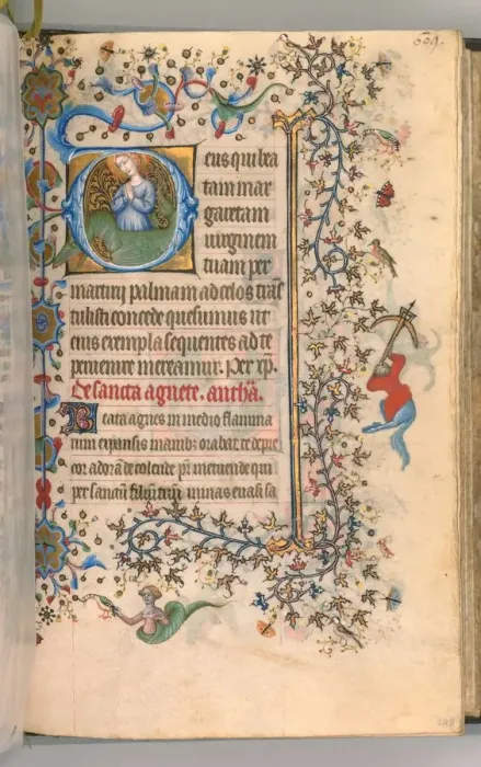 Framed Print : Hours of Charles the Noble, King of Navarre (1361-1425), fol. 299a, St. Margaret, c Framed Print : Hours of Charles the Noble, King of Navarre (1361-1425), fol. 299a, St. Margaret, c