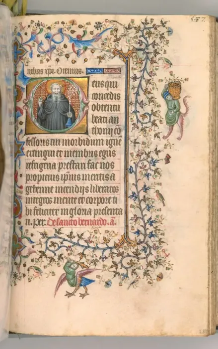 Framed Print : Hours of Charles the Noble, King of Navarre (1361-1425), fol. 288r, St. Anthony, c Framed Print : Hours of Charles the Noble, King of Navarre (1361-1425), fol. 288r, St. Anthony, c