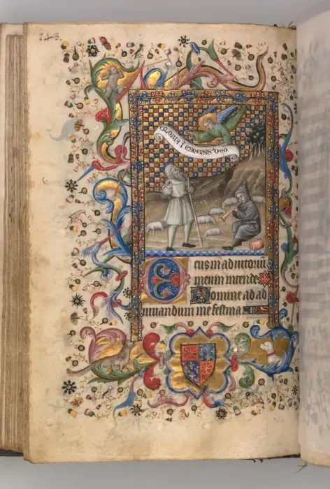 Framed Print : Hours of Charles the Noble, King of Navarre (1361-1425): Annunciation to the Shepherds Framed Print : Hours of Charles the Noble, King of Navarre (1361-1425): Annunciation to the Shepherds