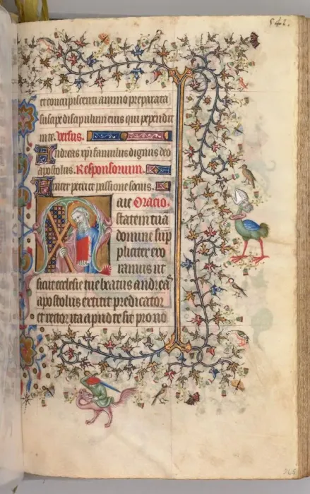 Framed Print : Hours of Charles the Noble, King of Navarre (1361-1425): fol. 265r, St. Andrew, c Framed Print : Hours of Charles the Noble, King of Navarre (1361-1425): fol. 265r, St. Andrew, c
