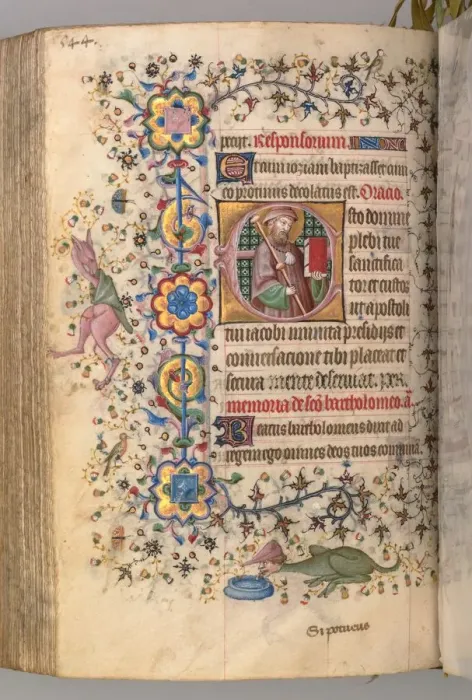 Framed Print : Hours of Charles the Noble, King of Navarre (1361-1425): fol. 266v, St. James, c. 1405 Framed Print : Hours of Charles the Noble, King of Navarre (1361-1425): fol. 266v, St. James, c. 1405