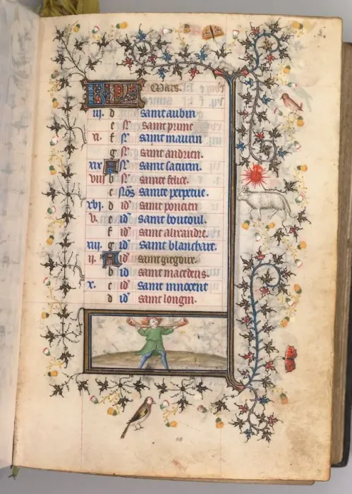 Framed Print : Hours of Charles the Noble, King of Navarre (1361-1425): fol. 3r, March, c. 1405. Creator Framed Print : Hours of Charles the Noble, King of Navarre (1361-1425): fol. 3r, March, c. 1405. Creator