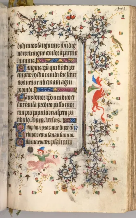 Framed Print : Hours of Charles the Noble, King of Navarre (1361-1425): fol. 195r, Text, c. 1405 Framed Print : Hours of Charles the Noble, King of Navarre (1361-1425): fol. 195r, Text, c. 1405