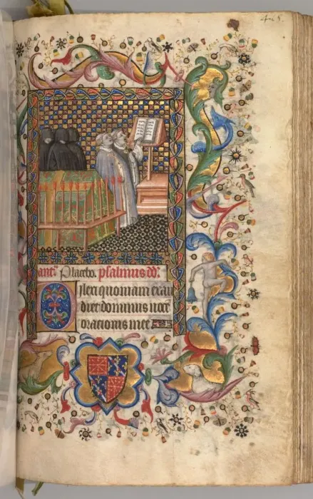 Framed Print : Hours of Charles the Noble, King of Navarre (1361-1425): fol. 202r, Office of the Dead, c Framed Print : Hours of Charles the Noble, King of Navarre (1361-1425): fol. 202r, Office of the Dead, c
