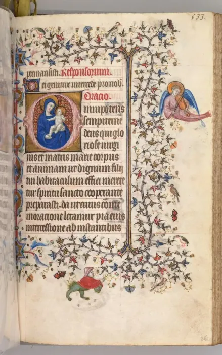 Framed Print : Hours of Charles the Noble, King of Navarre (1361-1425): fol. 261r, Virgin and Child, c Framed Print : Hours of Charles the Noble, King of Navarre (1361-1425): fol. 261r, Virgin and Child, c