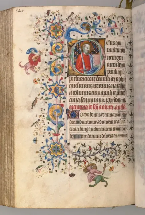 Framed Print : Hours of Charles the Noble, King of Navarre (1361-1425): fol. 264v, St. Paul, c. 1405 Framed Print : Hours of Charles the Noble, King of Navarre (1361-1425): fol. 264v, St. Paul, c. 1405