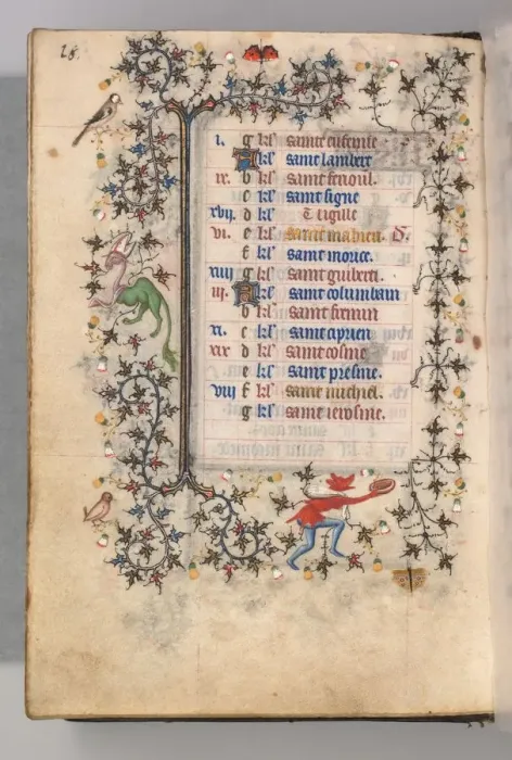 Framed Print : Hours of Charles the Noble, King of Navarre (1361-1425): fol. 9v, September, c. 1405 Framed Print : Hours of Charles the Noble, King of Navarre (1361-1425): fol. 9v, September, c. 1405