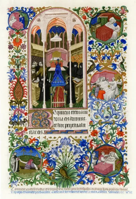 Framed Print : Hours of the Dead, 1414-1423. Artist: Workshop of the Master of the Duke of Bedford Framed Print : Hours of the Dead, 1414-1423. Artist: Workshop of the Master of the Duke of Bedford