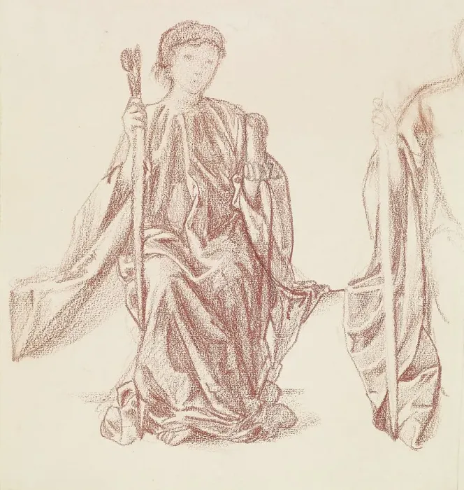 Framed Print : The Hours - Drapery Study, 1864-66. Creator: Sir Edward Coley Burne-Jones Framed Print : The Hours - Drapery Study, 1864-66. Creator: Sir Edward Coley Burne-Jones
