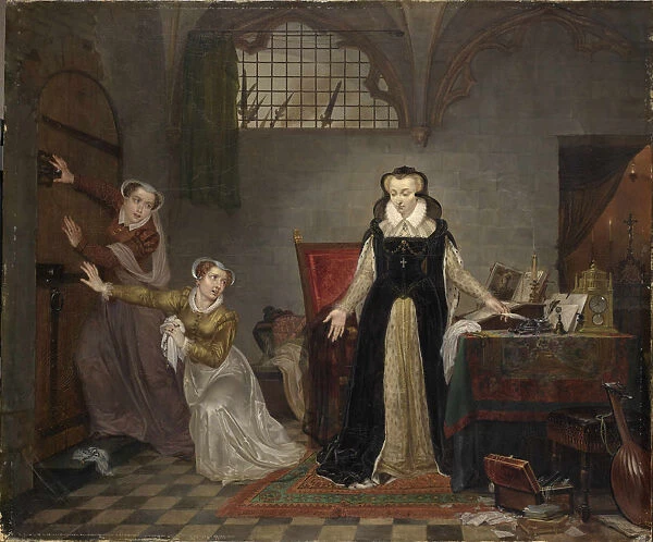 The last hours of Mary Stuart, Queen of Scots, before 1819. Creator: Van Bree, Philippe-Jacques