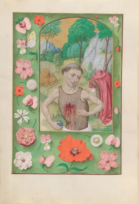 Framed Print : Hours of Queen Isabella the Catholic, Queen of Spain: Fol. 185v, St. Jerome, c. 1500 Framed Print : Hours of Queen Isabella the Catholic, Queen of Spain: Fol. 185v, St. Jerome, c. 1500