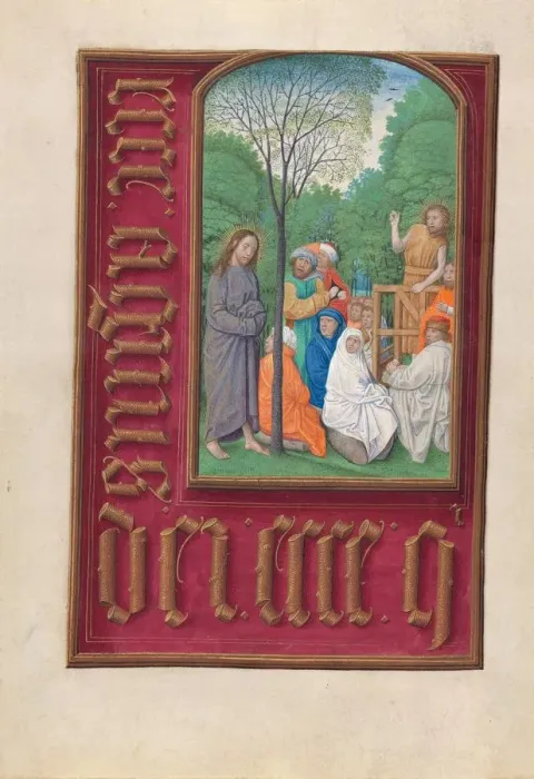 Framed Print : Hours of Queen Isabella the Catholic, Queen of Spain: Fol. 169v, St. John the Baptist…, c Framed Print : Hours of Queen Isabella the Catholic, Queen of Spain: Fol. 169v, St. John the Baptist…, c