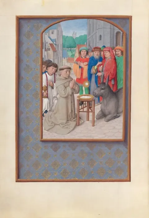 Framed Print : Hours of Queen Isabella the Catholic, Queen of Spain: Fol. 187v, St. Anthony of Padua, c Framed Print : Hours of Queen Isabella the Catholic, Queen of Spain: Fol. 187v, St. Anthony of Padua, c