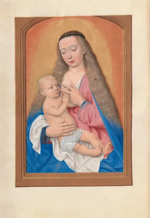 Framed Print : Hours of Queen Isabella the Catholic, Queen of Spain: Fol. 257v, Madonna and Child, c Framed Print : Hours of Queen Isabella the Catholic, Queen of Spain: Fol. 257v, Madonna and Child, c