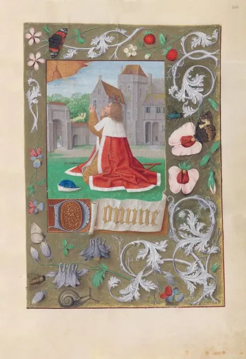 Framed Print : Hours of Queen Isabella the Catholic, Queen of Spain: Fol. 200r, David, c. 1500. Creator Framed Print : Hours of Queen Isabella the Catholic, Queen of Spain: Fol. 200r, David, c. 1500. Creator