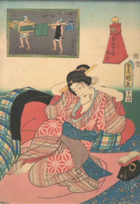 Framed Print : Twelve Hours of Spring Pleasures: Hour of the Dragon, 19th century. 19th century Framed Print : Twelve Hours of Spring Pleasures: Hour of the Dragon, 19th century. 19th century