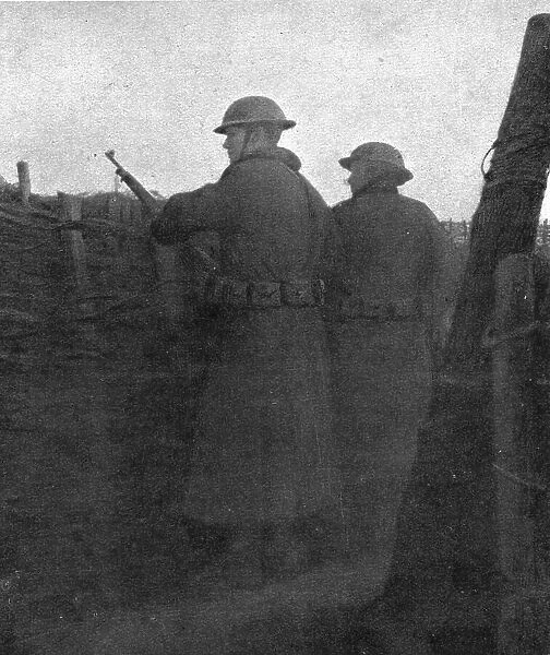 Hours of Victory; A trench held by Americans: first watch, on the evening of October 27... 1917. Creator: Unknown